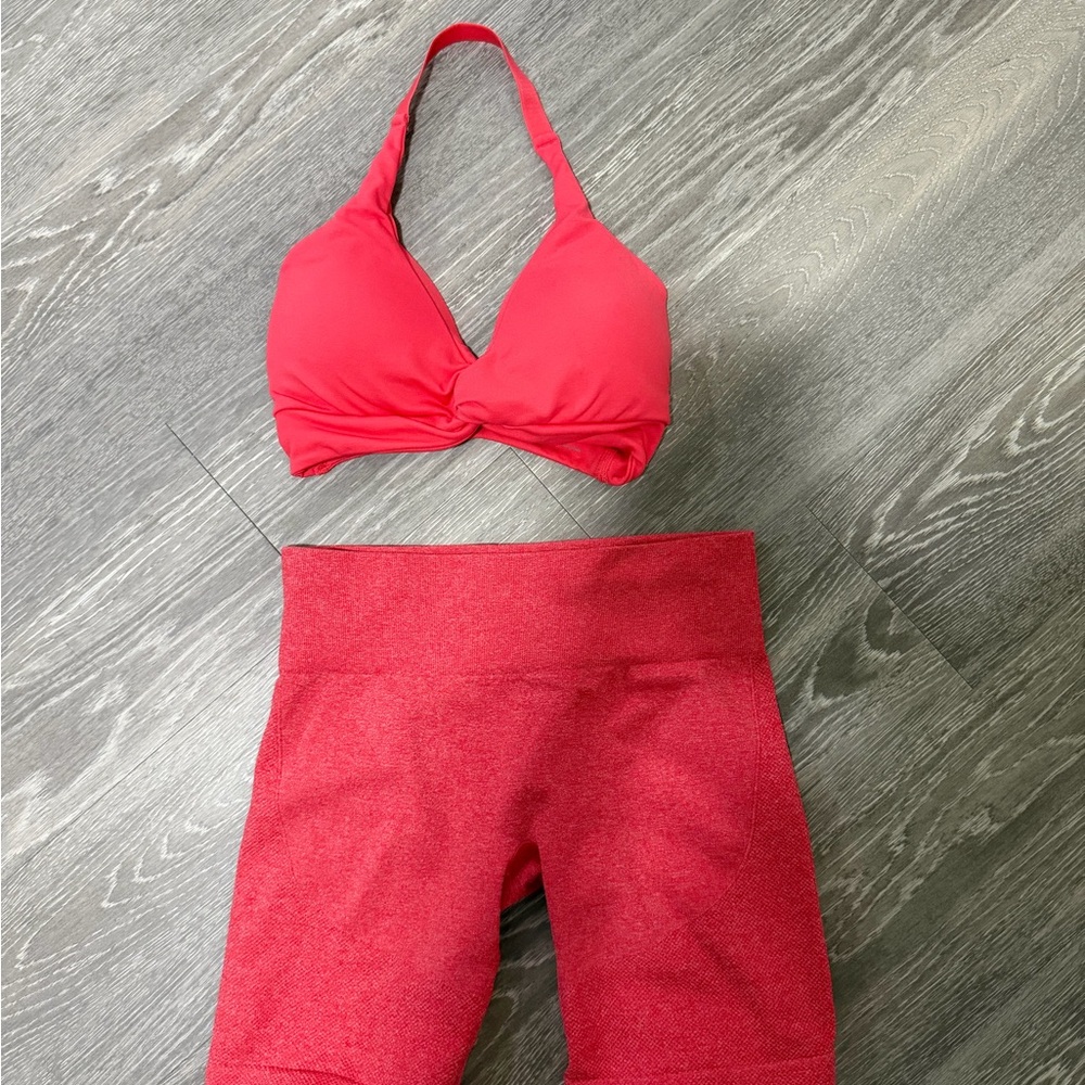 NVGTN Vibrant Red Bikini Top and Shorts Set